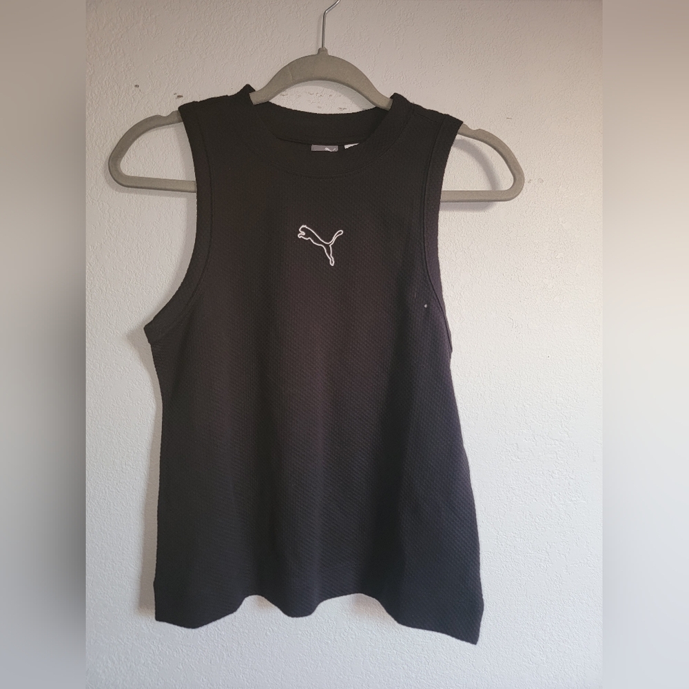 Puma Black Textured Sleeveless Top